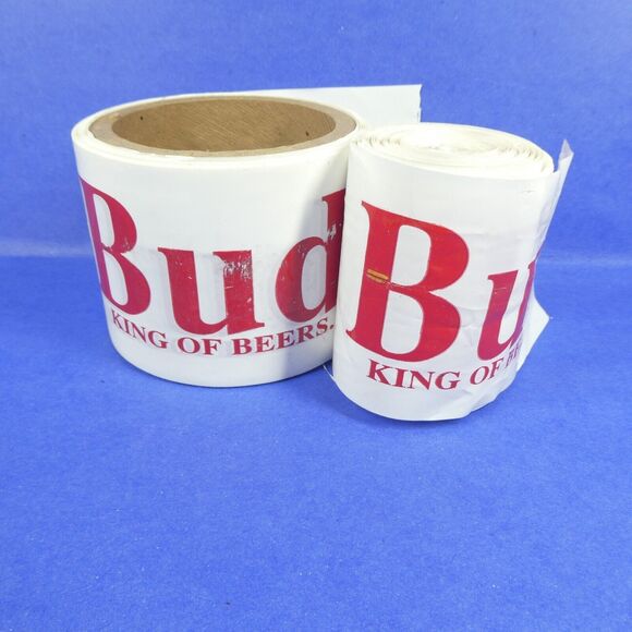 Budweiser King of Beer Vinyl Tape Advertising 2 Rolls Beer Garden Caution Tape - Picture 1 of 4